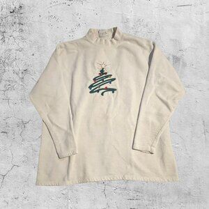 vintage 00s Lee Christmas tree mock neck